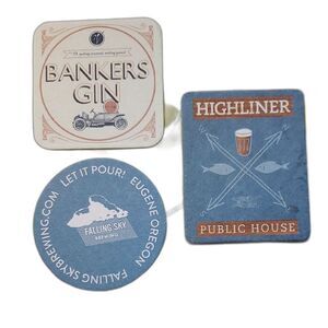 3 Vintage Bar Coasters Double Sided